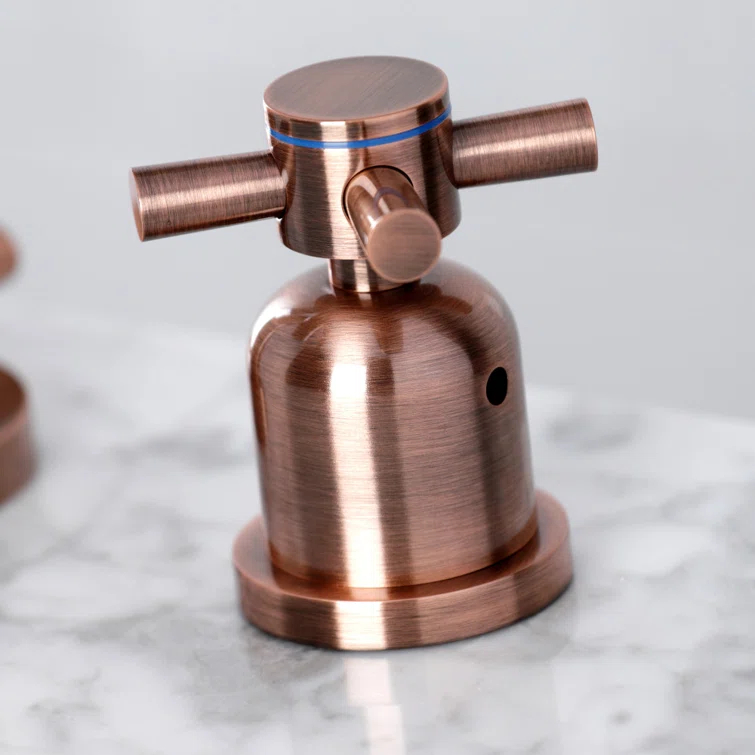 Kingston Brass Concord Two-Handle 3-Hole Deck Mount Widespread Bathroom Faucet with Brass Pop-Up Drain