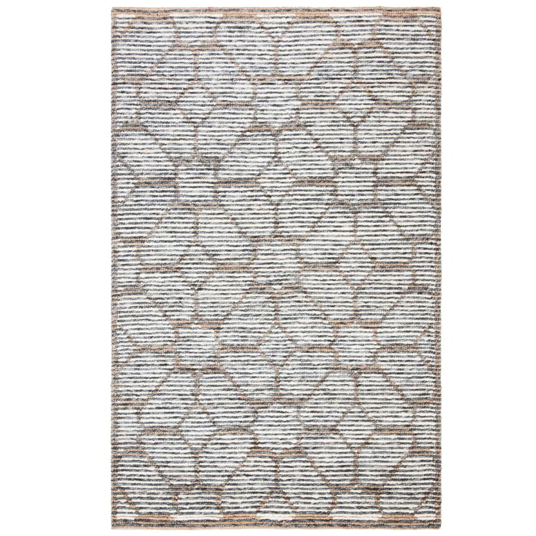 Munro Natural Fiber Hand Woven Wool/Jute Abstract Rug in Ivory/Beige