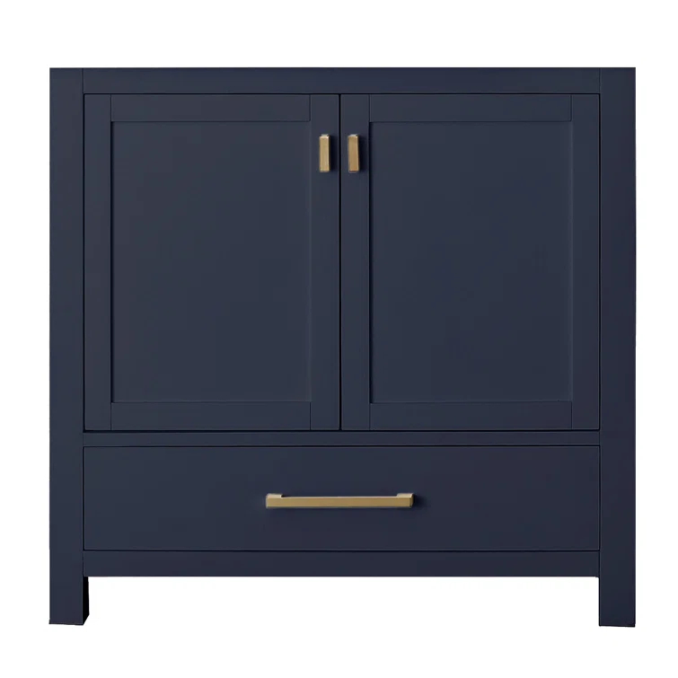 Modero 36'' Navy Blue Solid Wood Freestanding Vanity Base