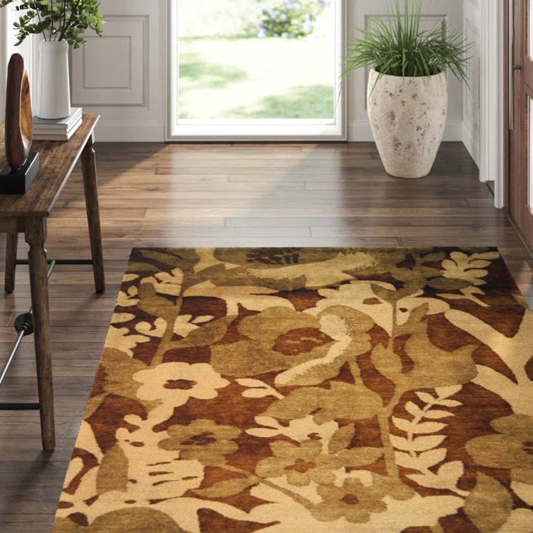Hand-Knotted Multicolor Wool Floral 8' x 10' Area Rug