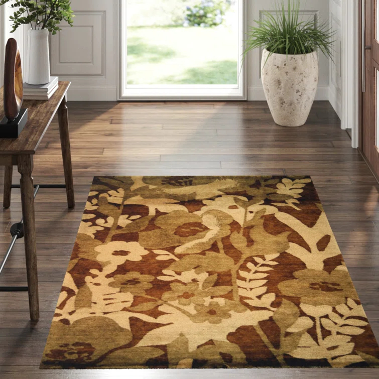 Hand-Knotted Multicolor Wool Floral 8' x 10' Area Rug