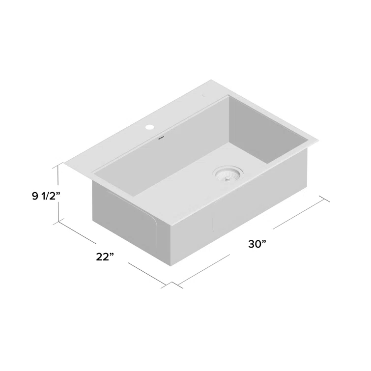 KRAUS Kore™ Workstation Drop-In 16 Gauge Single Bowl Stainless Steel Kitchen Sink