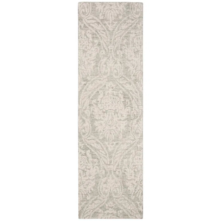 Rosemarie Abstract Handmade Tufted Wool Gray/Ivory Area Rug