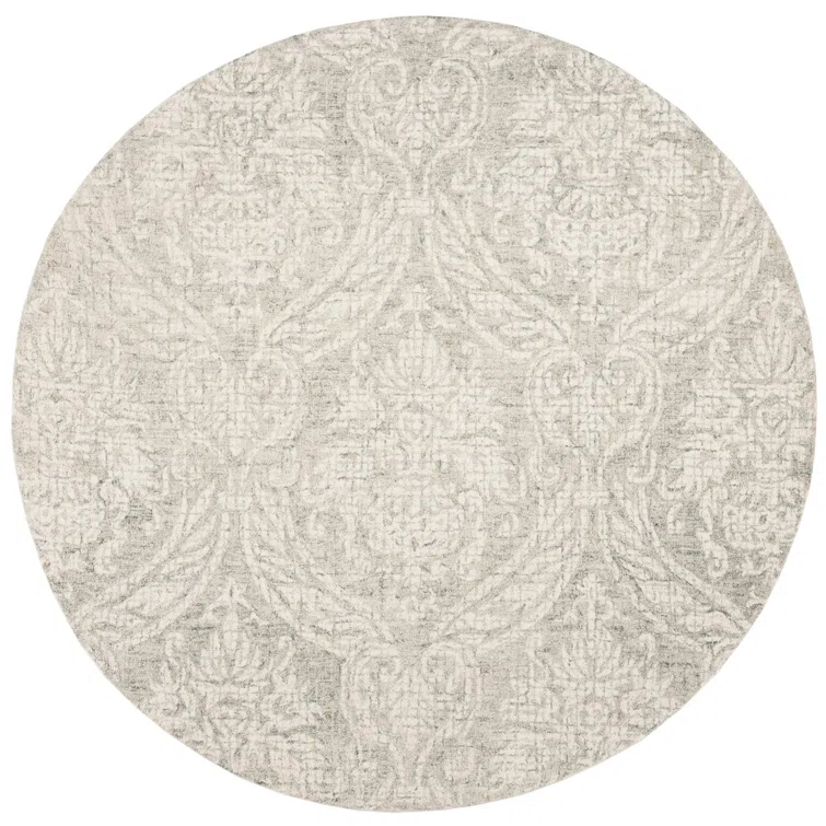 Rosemarie Abstract Handmade Tufted Wool Gray/Ivory Area Rug