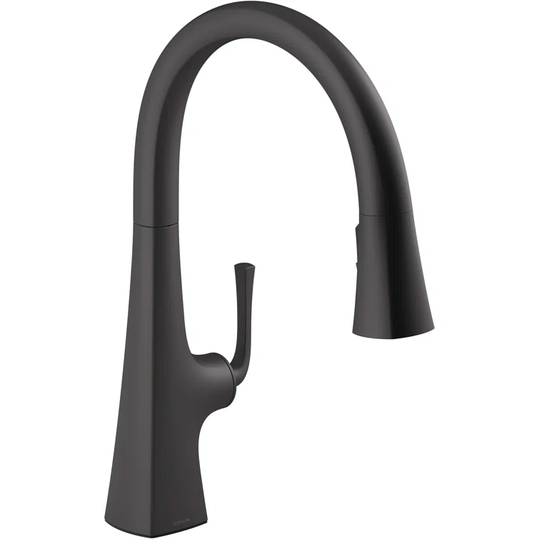 Graze Pull-Down Single Handle Kitchen Faucet With Three-Function Sprayhead With Accessories