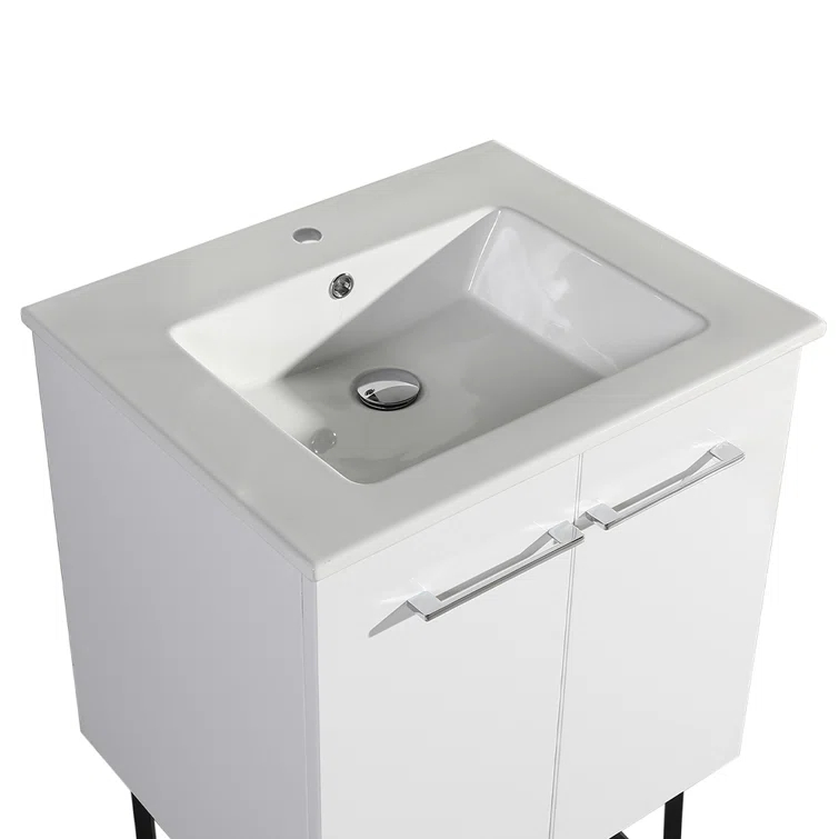 Annecy 24 In. Bathroom Vanity With Ceramic Sink Top