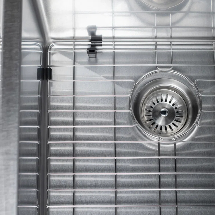 ZLINE 33 in. Chamonix Undermount Double Bowl DuraSnow Stainless Steel Kitchen Sink W/ Bottom Grid (SR60D-33S)