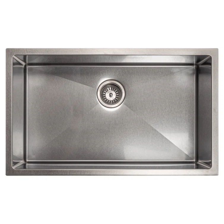 ZLINE 30 in. Meribel Undermount Single Bowl Satin Stainless Steel Kitchen Sink with Bottom Grid (SRS-30S)