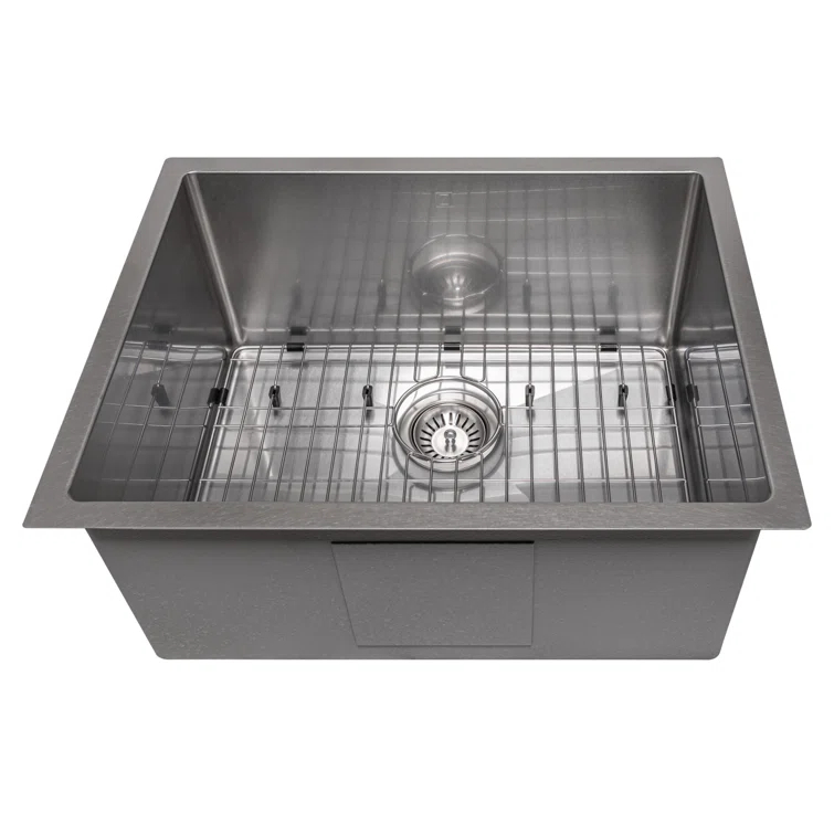 ZLINE 23 in. Meribel Undermount Single Bowl DuraSnow Stainless Steel Kitchen Sink W/ Bottom Grid (SRS-23S)