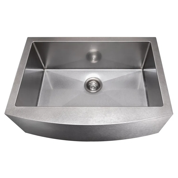 ZLINE 30 in. Zermatt Farmhouse Apron Mount Single Bowl DuraSnow Stainless Steel Kitchen Sink W/ Bottom Grid (SAS-30S)