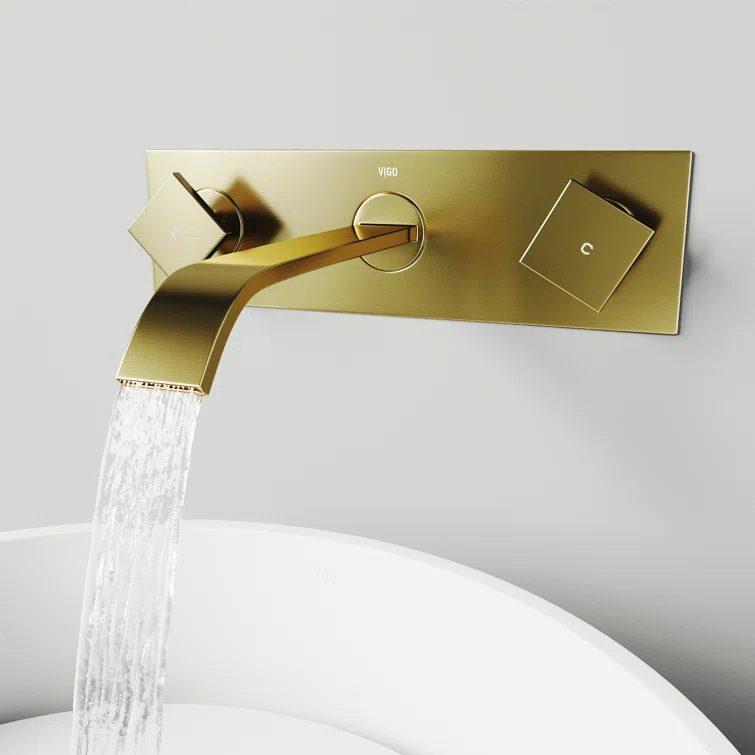 Titus 3" H Two Handle WaterSense Wall Mount Bathroom Faucet