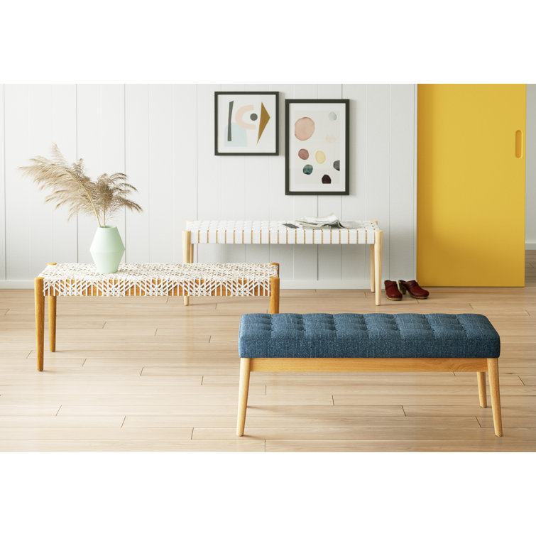 Orin 47" Woven Leather Bench