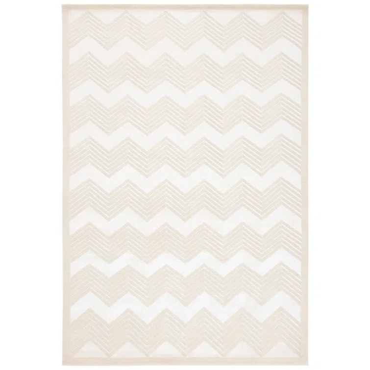 Champagne Elegance Hand-Knotted Stripe Wool-Viscose Blend Area Rug