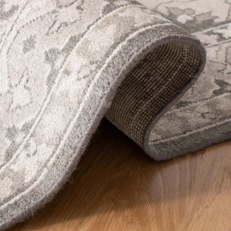 Dove Gray Hand-Knotted Wool Blend 8' x 10' Nomadic Rug