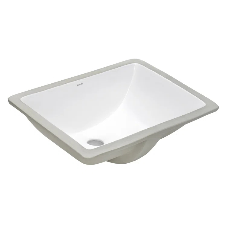 Ruvati 17 x 12 inch Undermount Bathroom Sink White Rectangular Porcelain Ceramic with Overflow