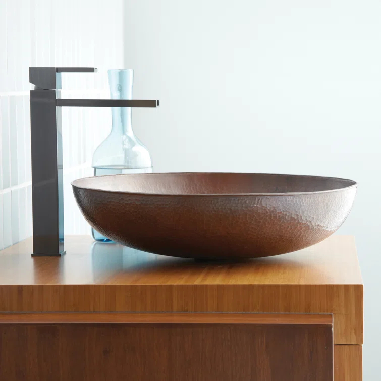 Maestro Copper Circular Vessel Bathroom Sink