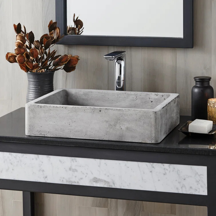NativeStone Stone Handmade Rectangular Undermount Bathroom Sink