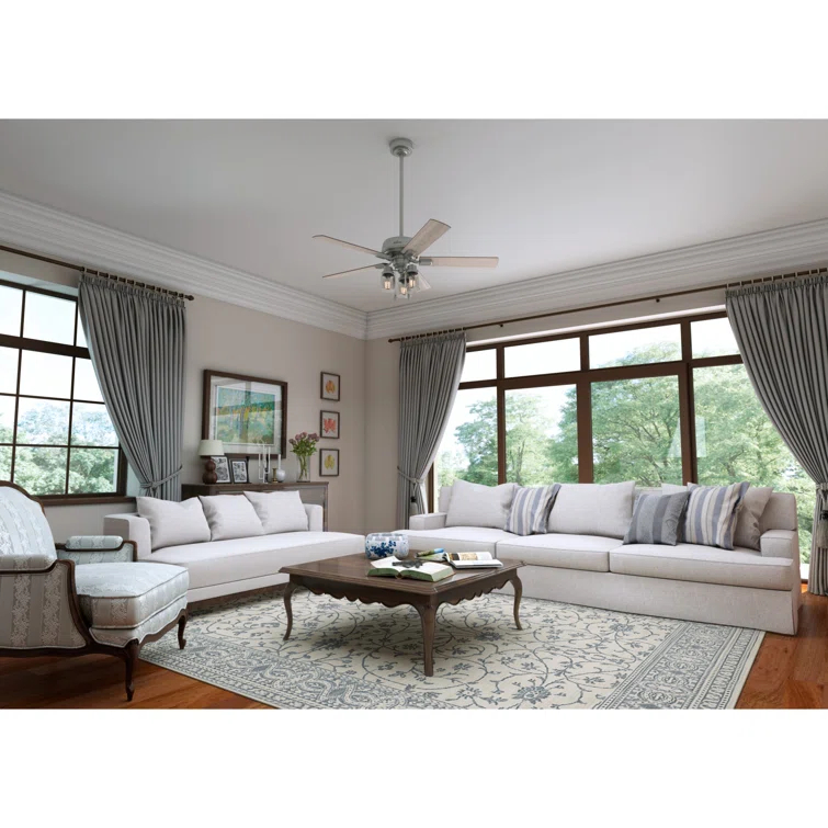 52" Hartland 5 - Blade Standard Ceiling Fan with Pull Chain and Light Kit Included