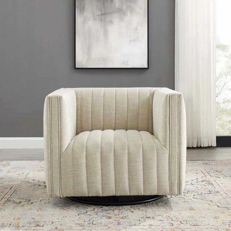 Modway Conjure Channel Tufted Performance Velvet Swivel Armchair