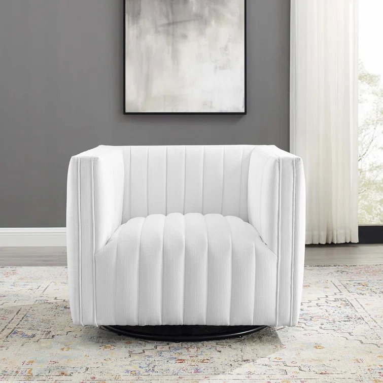 Modway Conjure Channel Tufted Performance Velvet Swivel Armchair