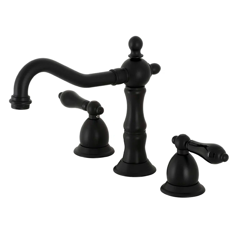 Kingston Brass Duchess Two-Handle 3-Hole Deck Mount Widespread Bathroom Faucet with Brass Pop-Up Drain