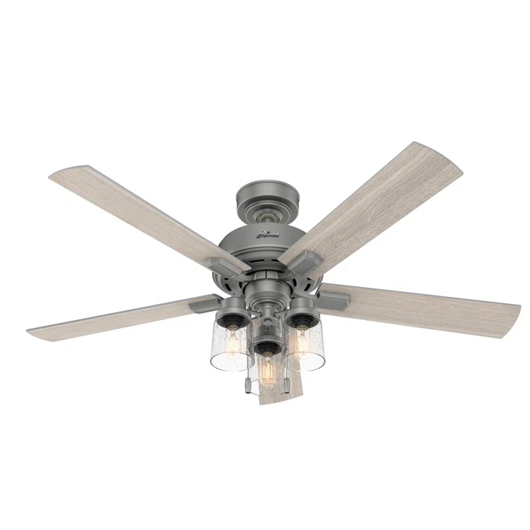 52" Hartland 5 - Blade Standard Ceiling Fan with Pull Chain and Light Kit Included