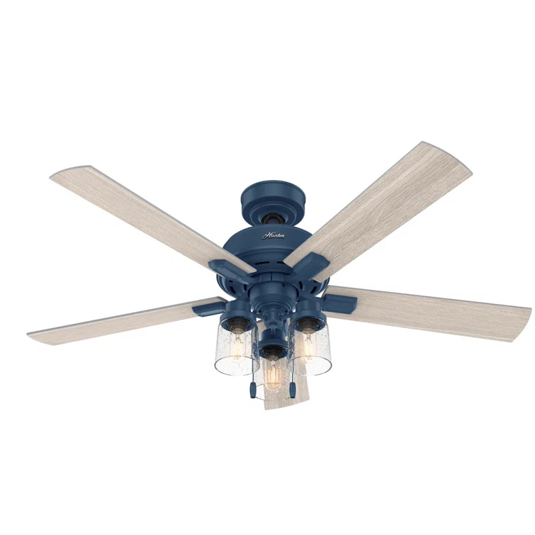 52" Hartland 5 - Blade Standard Ceiling Fan with Pull Chain and Light Kit Included