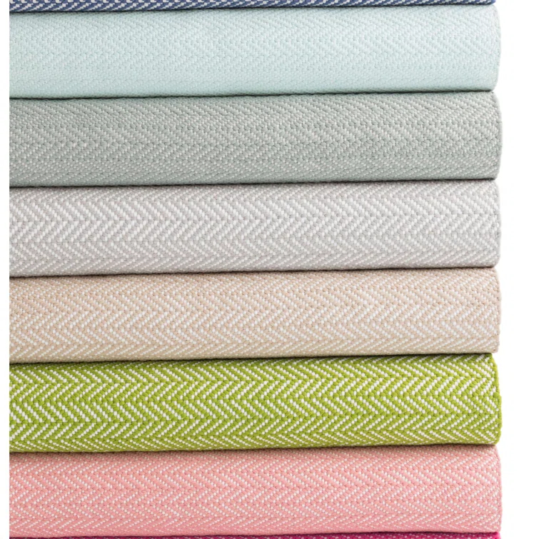 Herringbone Linen/White Handwoven Indoor/Outdoor Rug