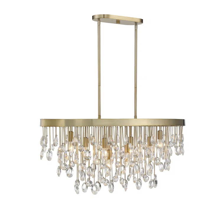 Livorno 8-Light Oval Chandelier in Noble Brass