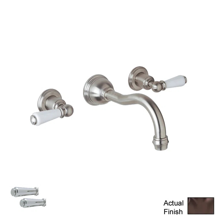 Edwardian Wall Mount Lavatory Faucet Trim With Column Spout