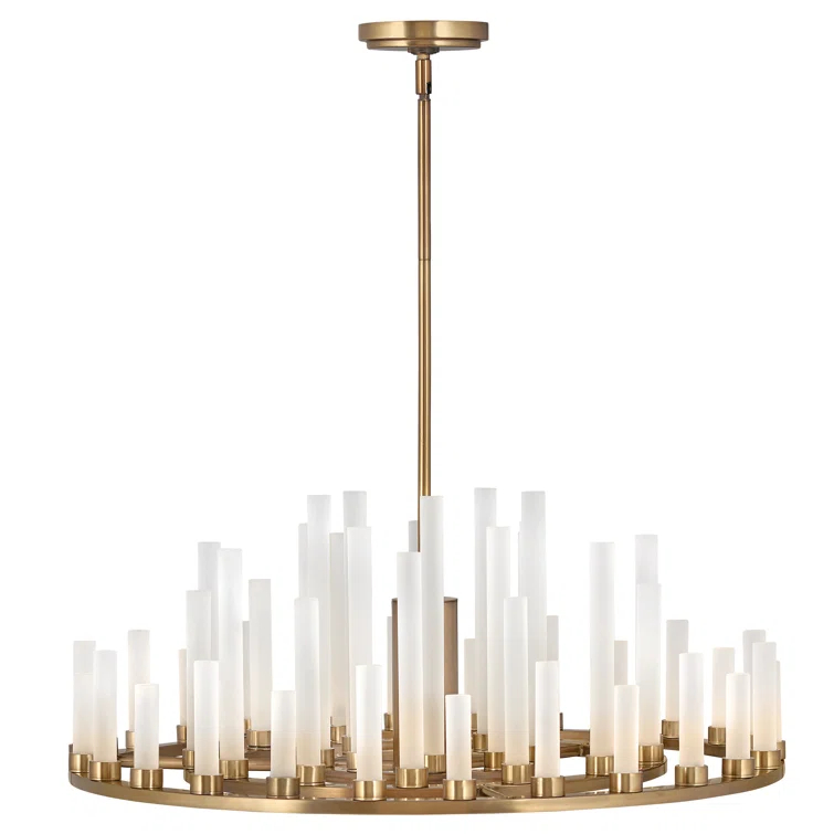 Trinity Fabric Dimmable LED Tiered Chandelier