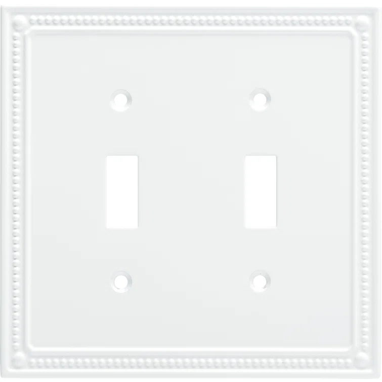 Franklin Brass Classic Beaded 2-Gang Toggle Light Switch Wall Plate