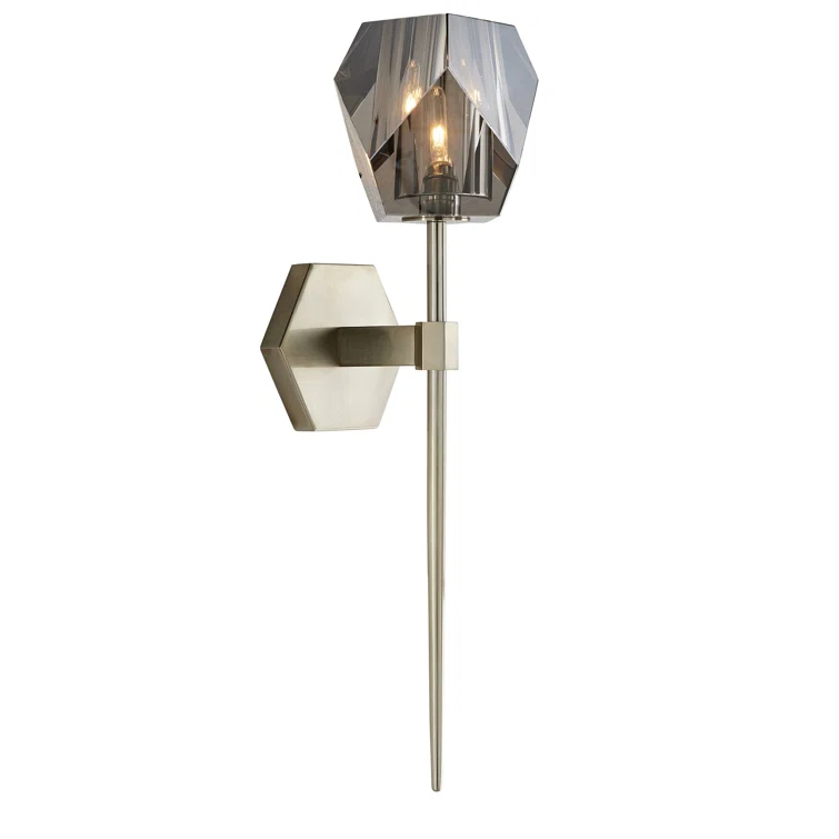 Gemma Dimmable Wallchiere Sconce in Black and Pale Brass