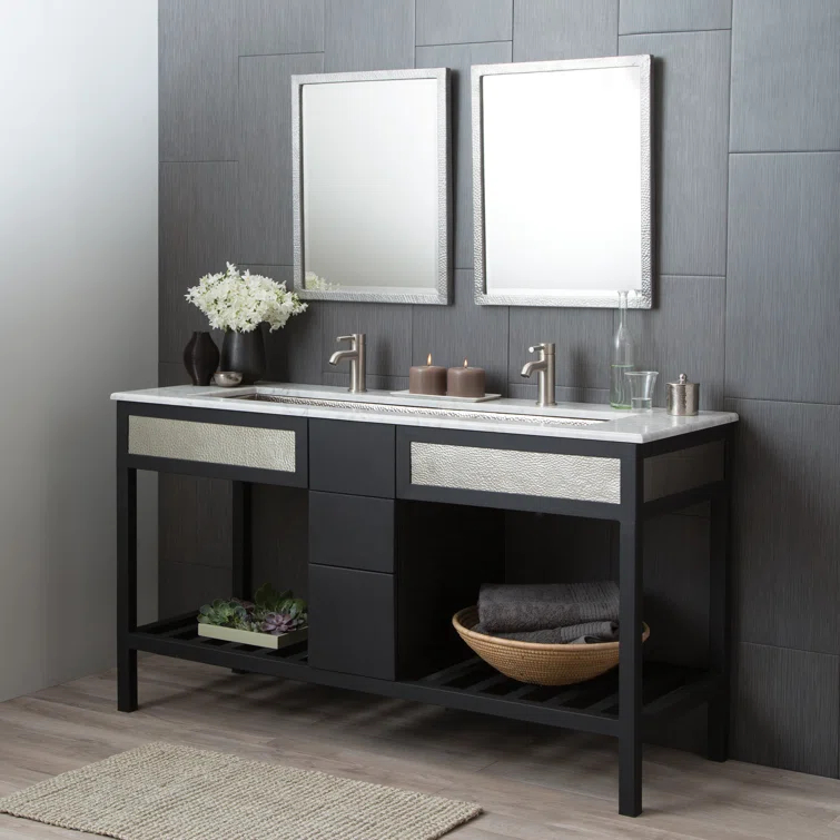 Divinity Modern and Contemporary Beveled Bathroom Mirror