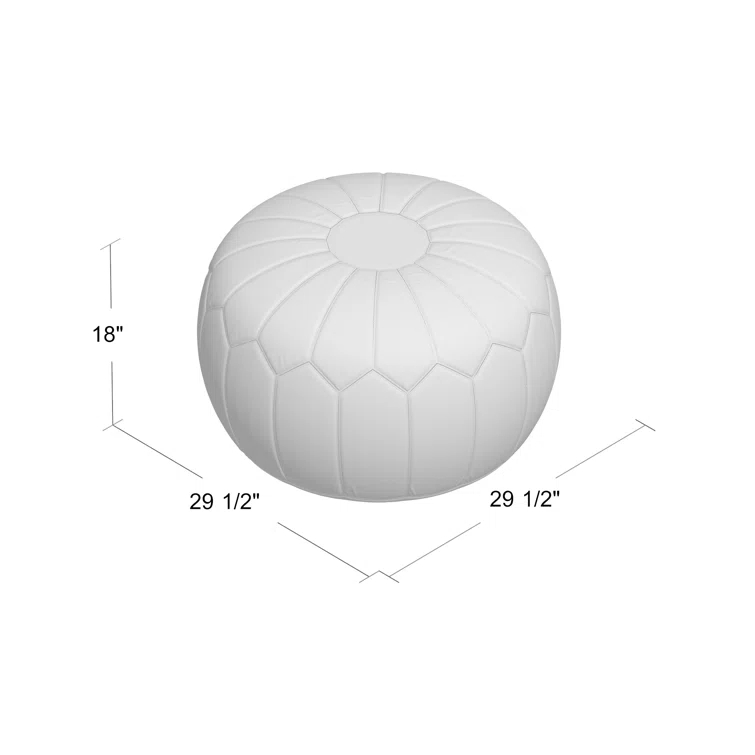 Kelsey 29.5" Wide Round Pouf Ottoman