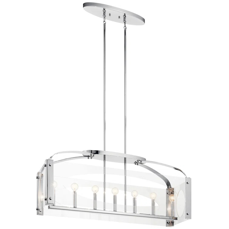 Everly Quinn 7 - Light Dimmable Kitchen Island Square / Rectangle Chandelier