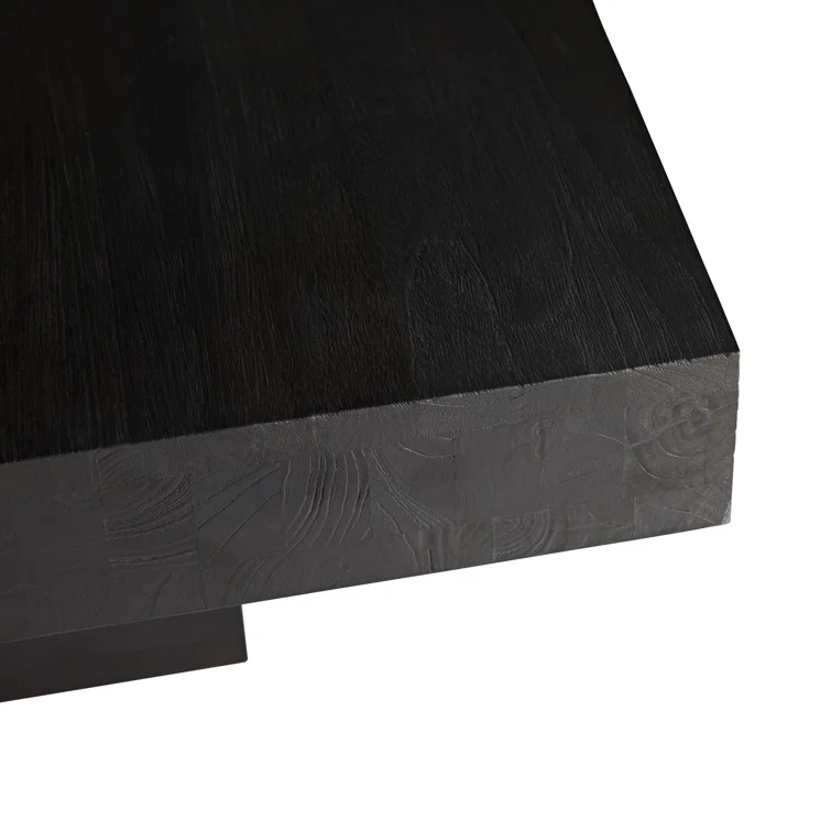 Campbell 39.5'' Charred Blackened Wood Square Coffee Table