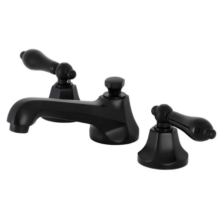 Kingston Brass Duchess Two-Handle 3-Hole Deck Mount Widespread Bathroom Faucet with Brass Pop-Up Drain
