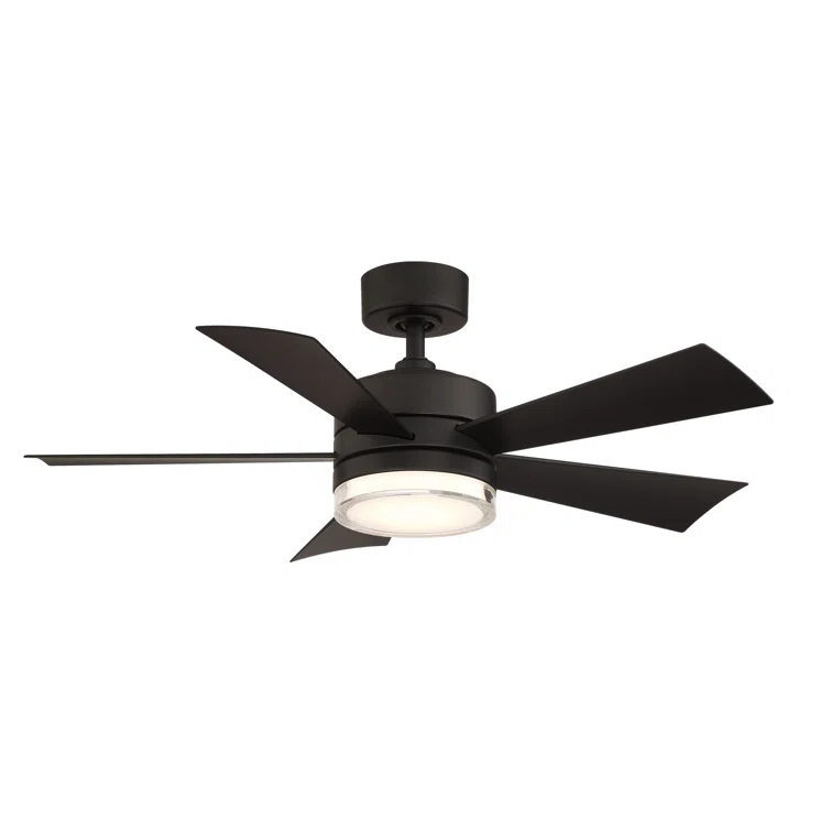 Wynd 5 - Blade Outdoor /Indoor Smart Ceiling Fan with Remote Control and LED Light Kit Included, Works With Alexa and iOS or Android App