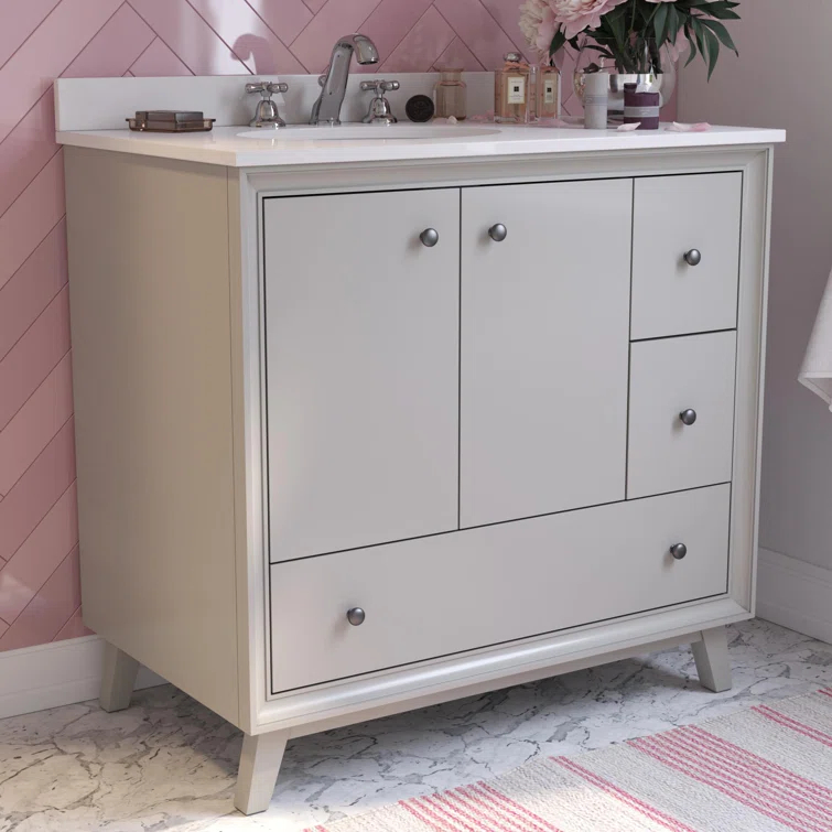 Bleeker 36'' Single Bathroom Vanity with Granite Top