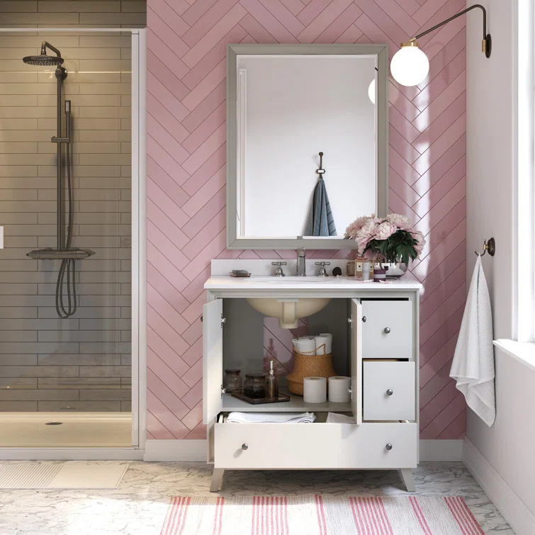 Bleeker 36'' Single Bathroom Vanity with Granite Top