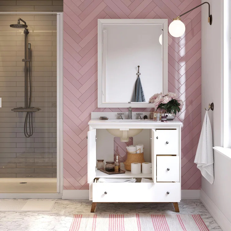 Bleeker 36'' Single Bathroom Vanity with Granite Top