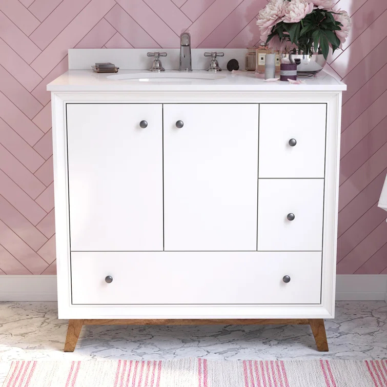 Bleeker 36'' Single Bathroom Vanity with Granite Top