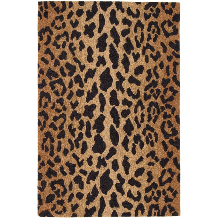 Leopard Hand Micro Hooked Wool Rug