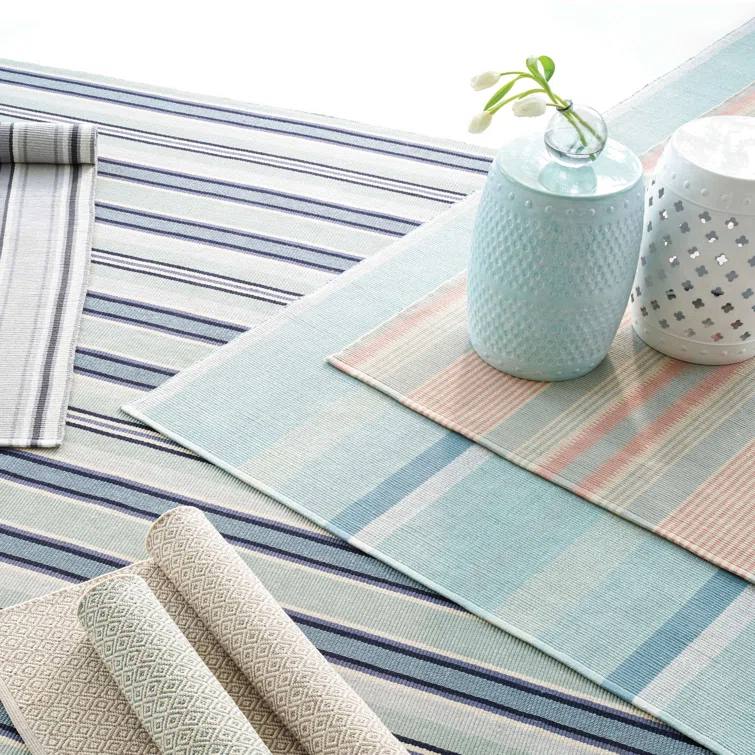 Shore Stripe Handwoven Cotton Rug