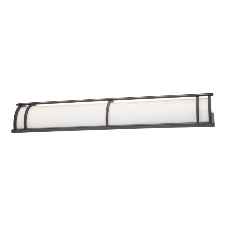 Modern Black and Bronze Stainless Steel 37" Outdoor Wall Light