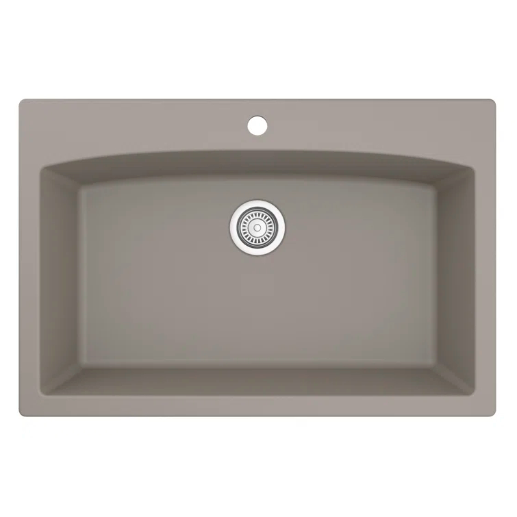 Karran Karran Drop-in Quartz Composite 33'' X 22'' 1-Hole Single Bowl Kitchen Sink QT-712-CN