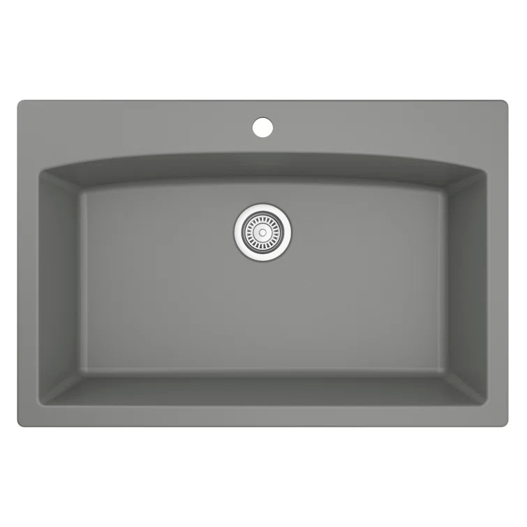 Karran Drop-in Quartz Composite 33'' X 22'' 1-Hole Single Bowl Kitchen Sink