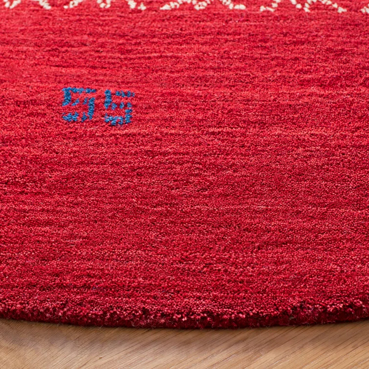 Santiago Handmade Wool Red Rug