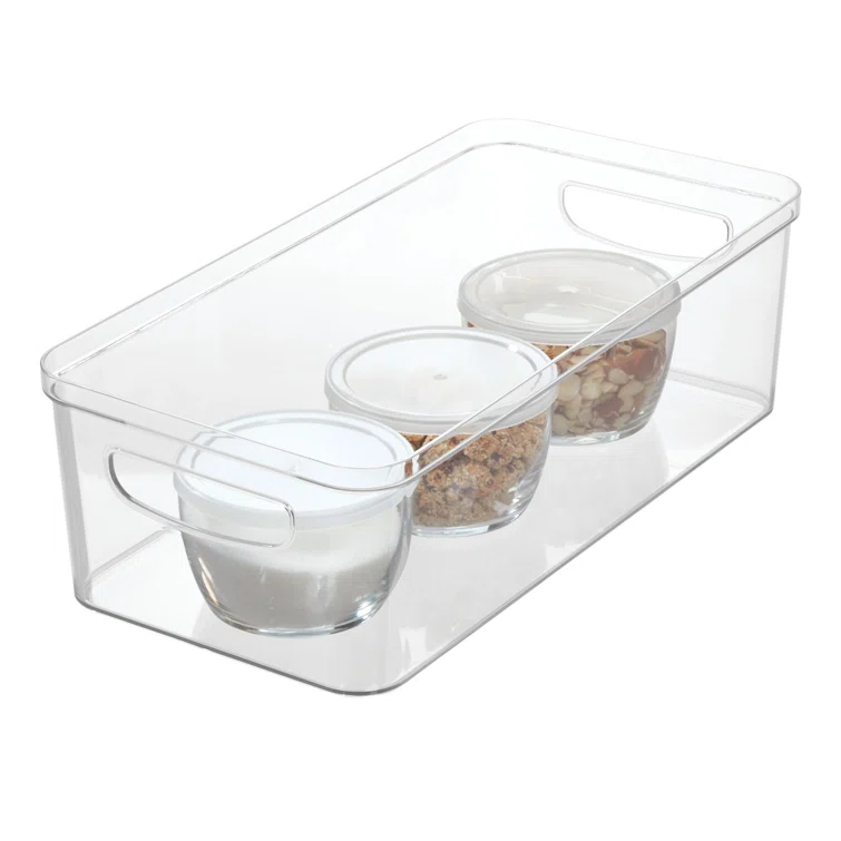 iDesign iDesign Crisp Fridge and Pantry Storage Organizer Bin with Handles, Container for Food, Drinks, Produce Organization, BPA-Free, 16" x 8" x 5" - Clear